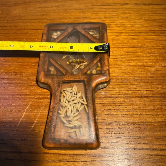 70s Lucite Butterfly & Grains Spoon Rest 3.25x6.25” Vintage Kitchen Decor Earthy - Picture 9 of 13